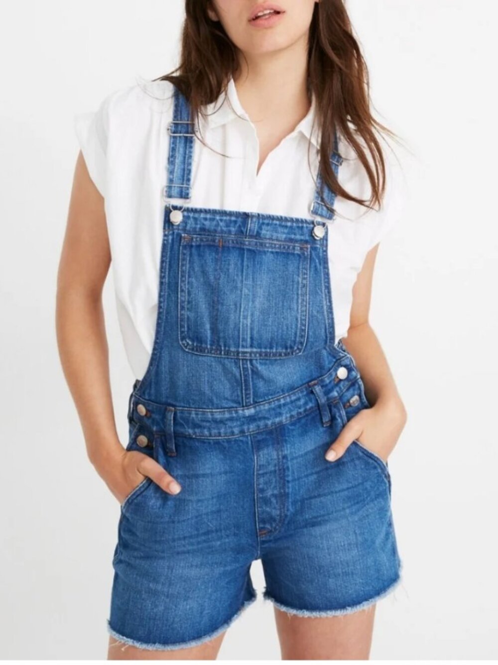 Madewell Denim Overalls Shorts Shortalls Size M